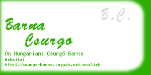 barna csurgo business card